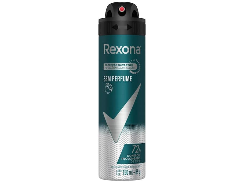 Desodorante Antitranspirante Aerossol Rexona sem Perfume Masculino 72 Horas 150ml
